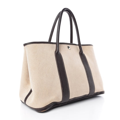 Hermes Toile Buffle Gala Garden Party Tote 36 MM Marron Fonce 3 of 15