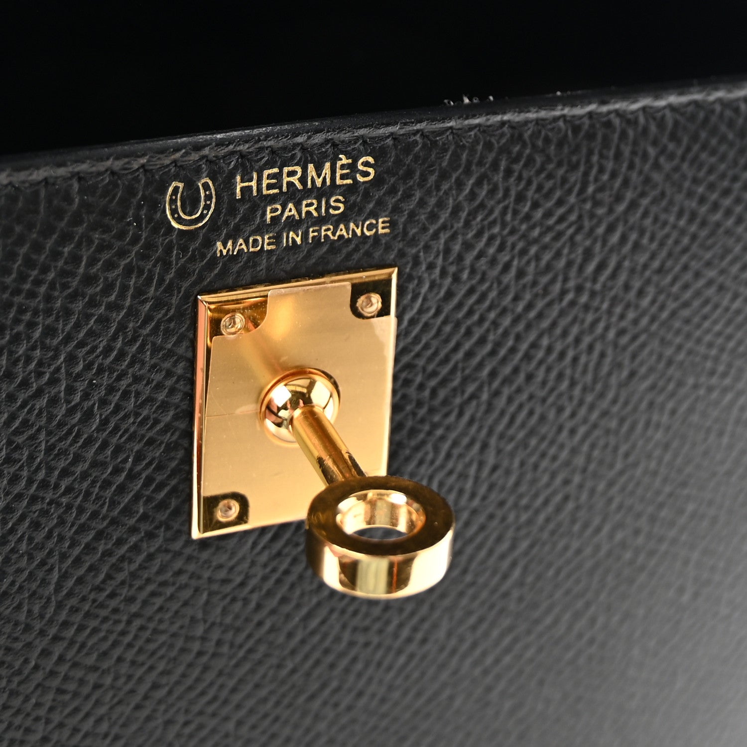 Hermes Epsom Horseshoe Kelly Sellier 25 Black Bleu Electrique 6 of 9