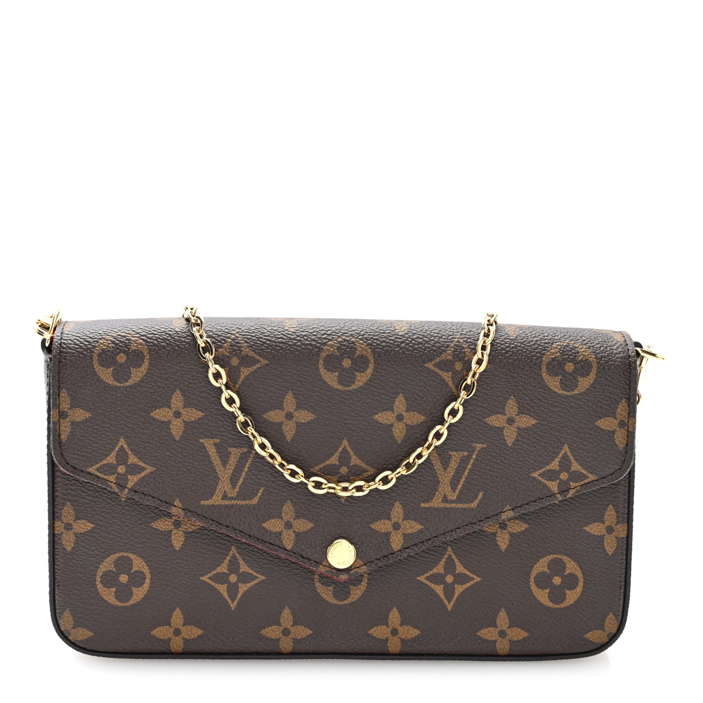 Monogram Pochette Felicie Chain Wallet Fuchsia