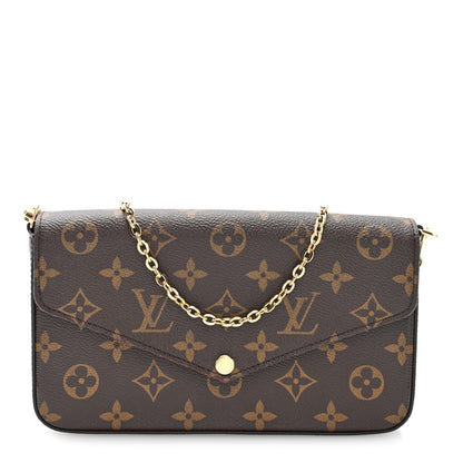 Louis Vuitton Monogram Pochette Felicie Chain Wallet Fuchsia 1 of 10
