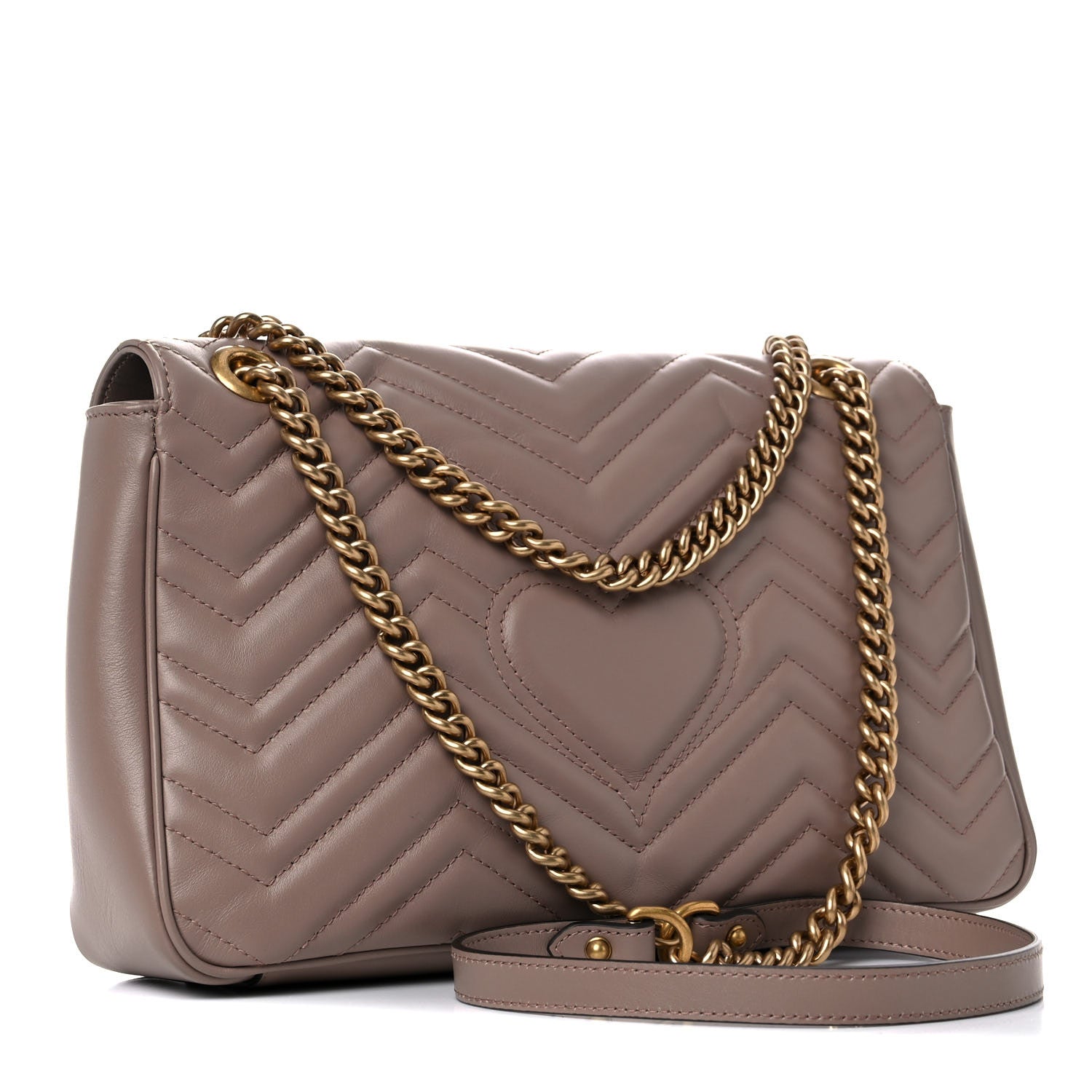 Gucci Calfskin Matelasse Medium GG Marmont Shoulder Bag Porcelain Rose 3 of 9
