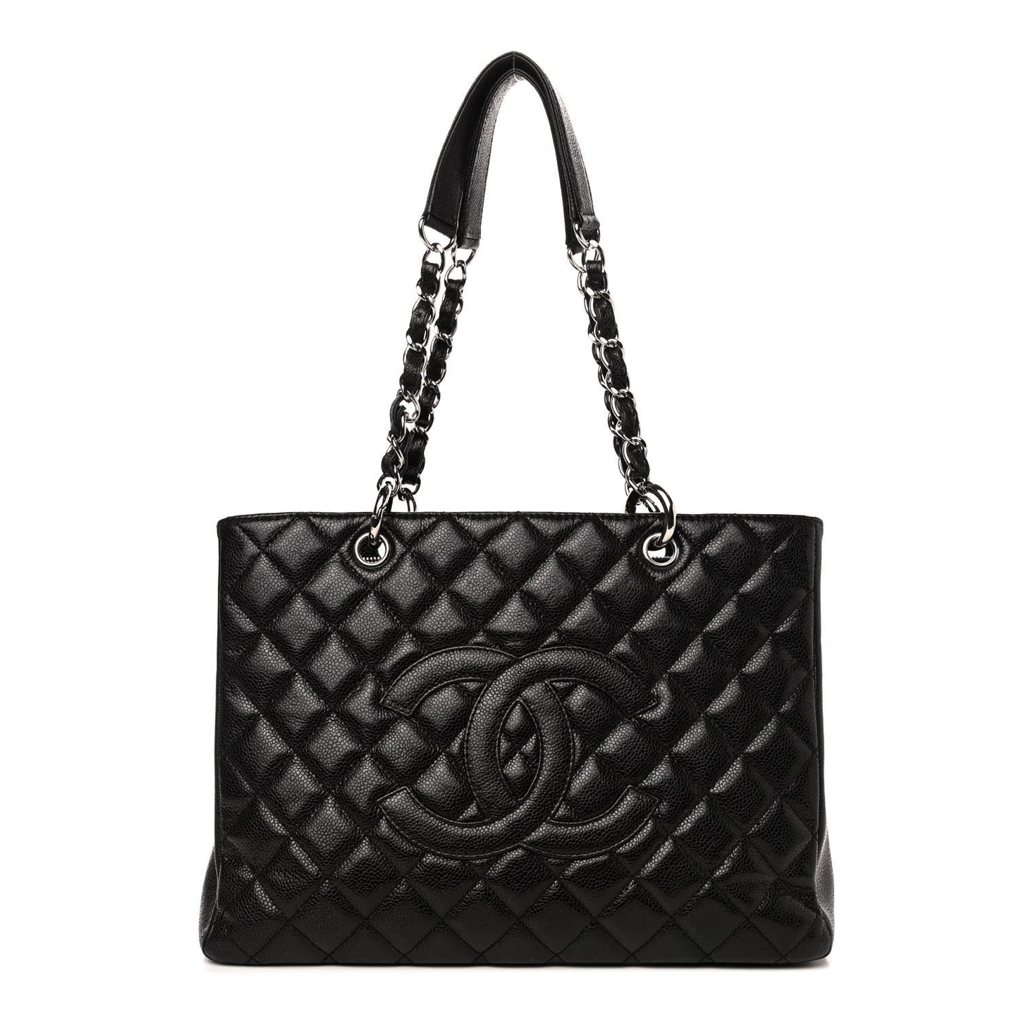Caviar Quilted Grand Shopping Tote GST Black