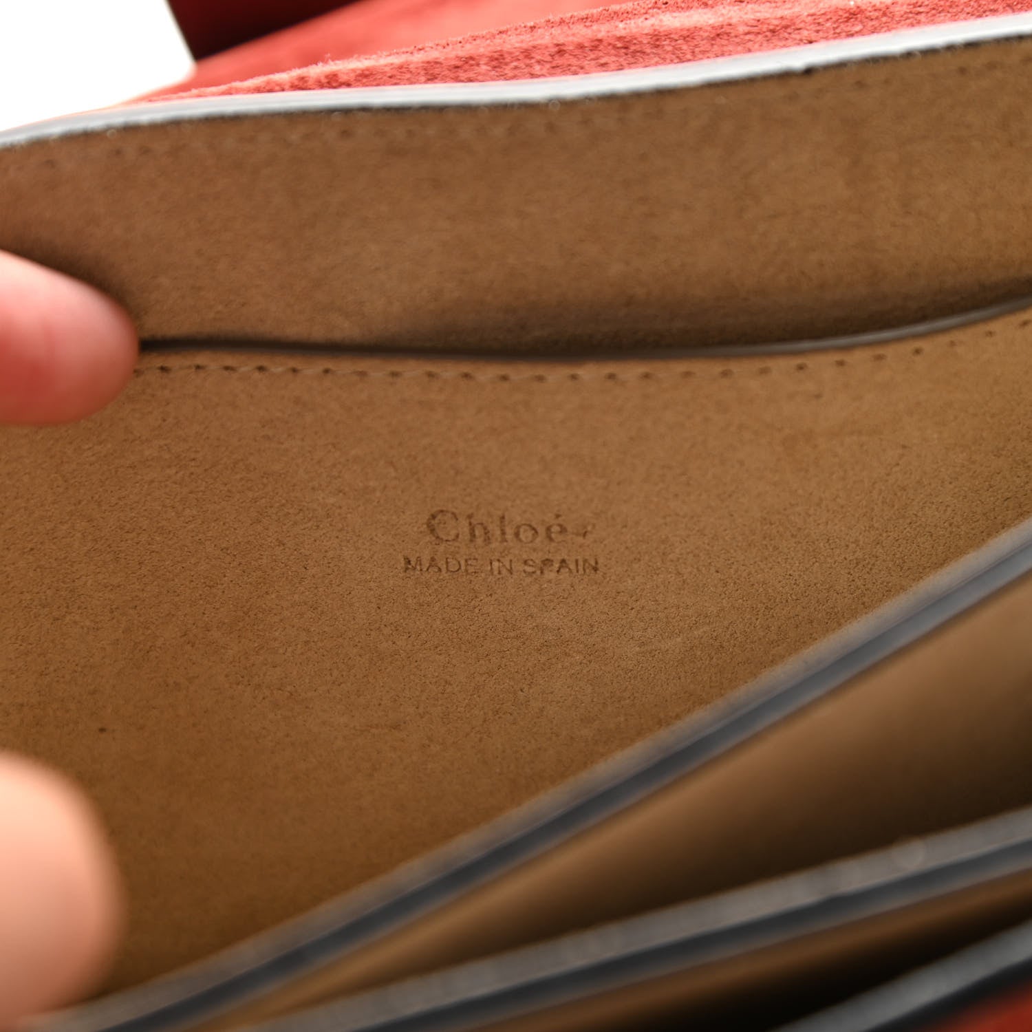 Chloe Suede Calfskin Studded Small Faye Shoulder Bag Brown 6 of 12