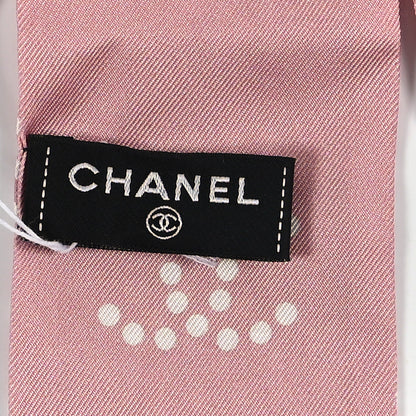 Chanel Silk CC Slim Bandeau Scarf Pink Black 3 of 3