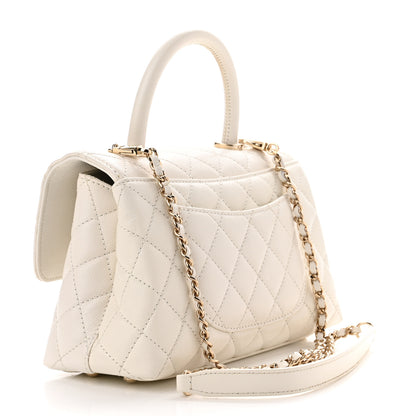 Chanel Caviar Quilted Mini Coco Handle Flap White 2 of 9