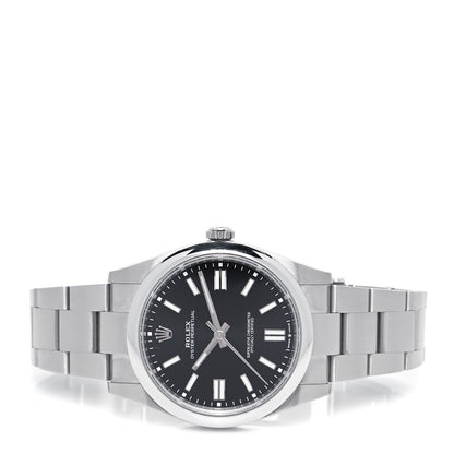 Rolex Stainless Steel 41mm Oyster Perpetual Watch Bright Black 124300 2 of 4