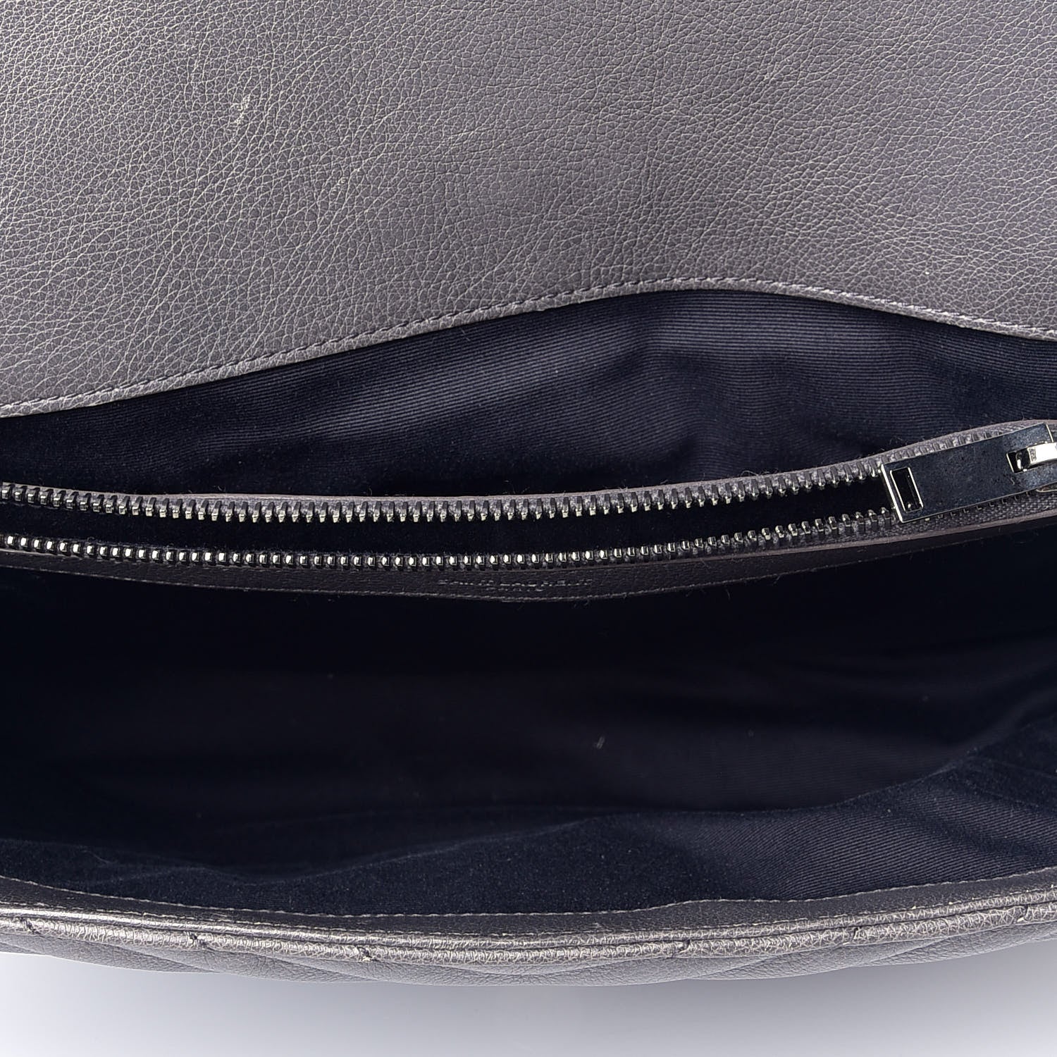 Saint Laurent Sheepskin Matelasse Chevron Monogram Large College Satchel Dark Anthracite 6 of 10