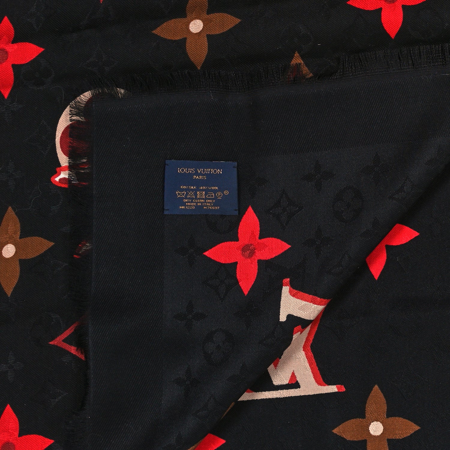 Louis Vuitton Silk Monogram Year Of The Ox Square 90 Scarf 2 of 3