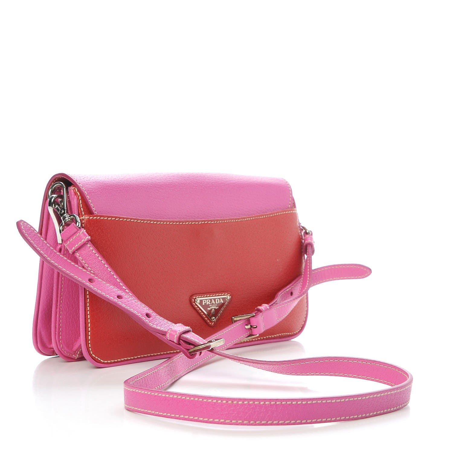 Prada Cinghiale Color Crossbody Bag Fuxia Fuoco 3 of 7