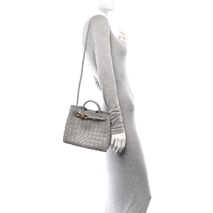 Bottega Veneta Nappa Intrecciato Small Andiamo Shoulder Bag Sterling 2 of 9
