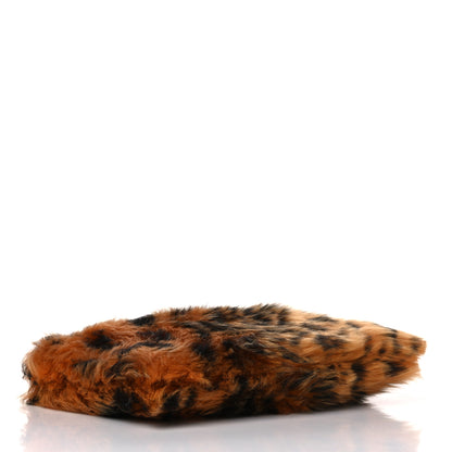 Celine Shearling Leopard Print Solo Clutch Pouch 3 of 4
