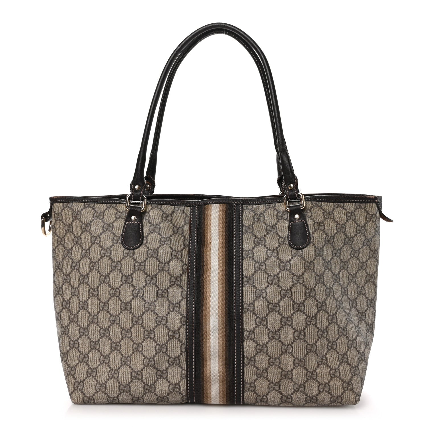 Gucci GG Plus Monogram Web Tote Dark Brown 1 of 13