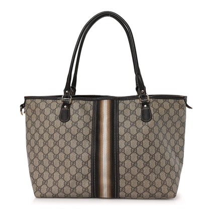 Gucci GG Plus Monogram Web Tote Dark Brown 1 of 13