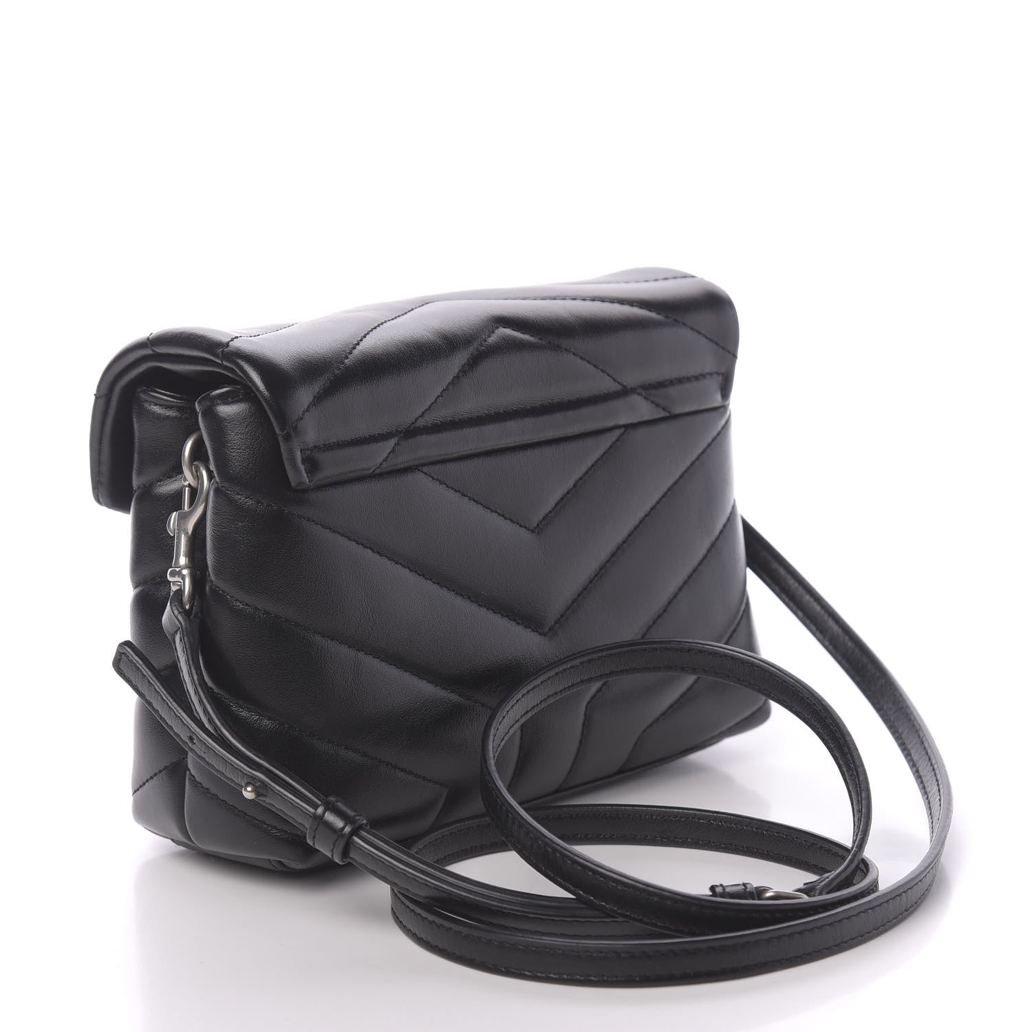 Saint Laurent Calfskin Y Quilted Monogram Toy Loulou Crossbody Bag Black 3 of 11