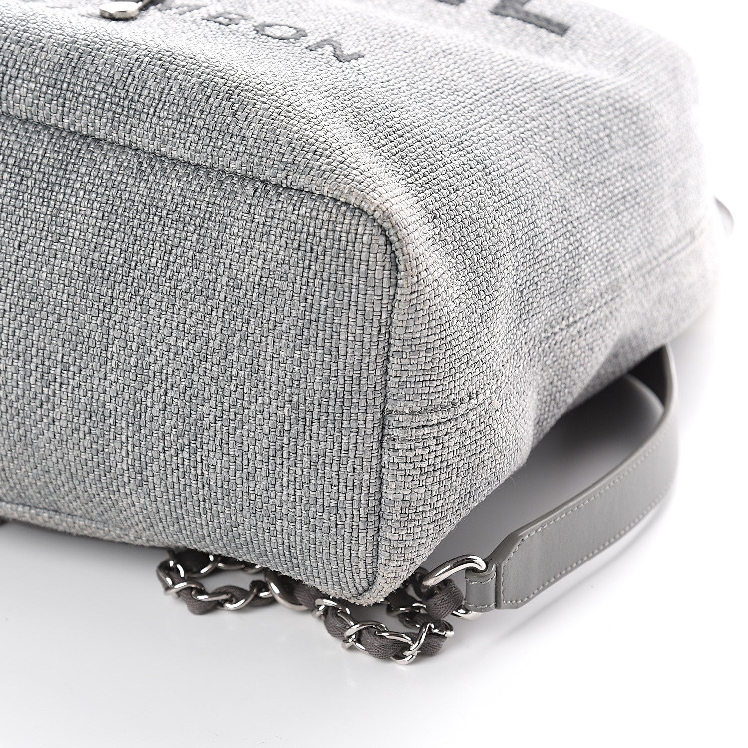 Chanel Canvas Large Deauville Backpack Grey 9 of 9