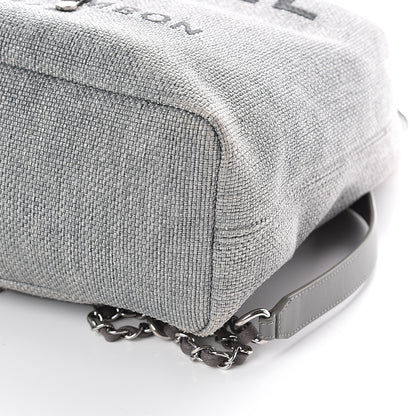 Chanel Canvas Large Deauville Backpack Grey 9 of 9