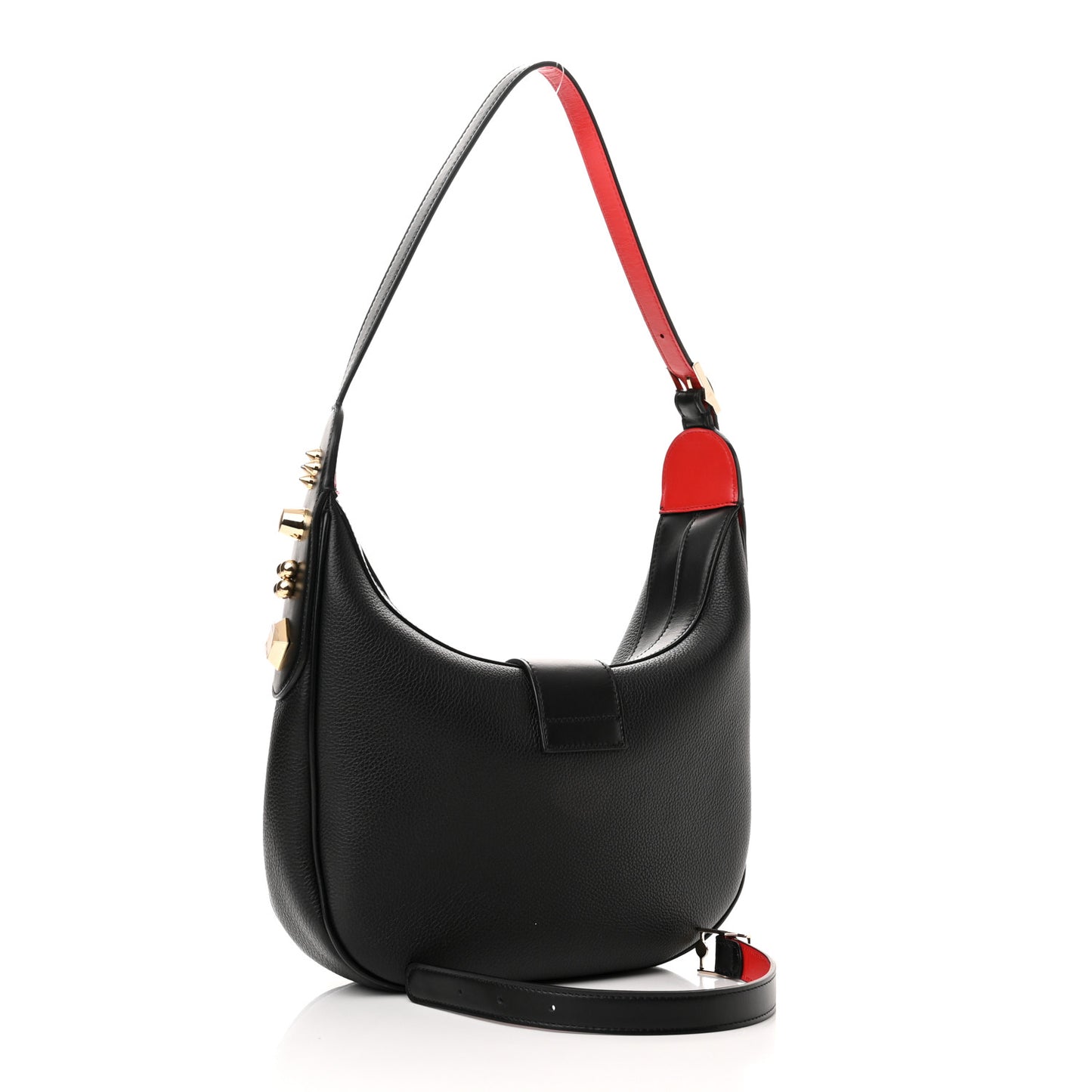 Grained Calfskin Carasky Shoulder Bag Black