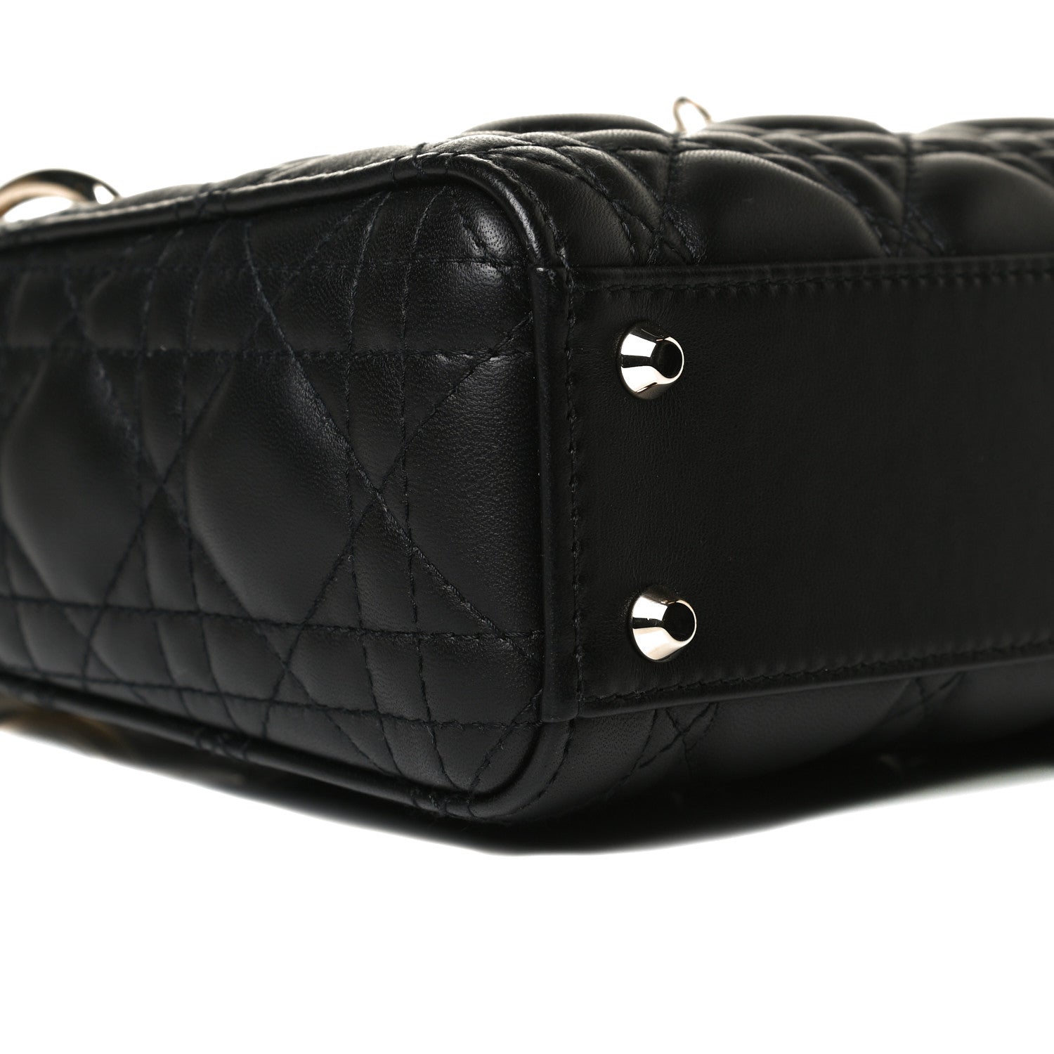 Christian Dior Lambskin Cannage Mini Lady Dior Black 9 of 14