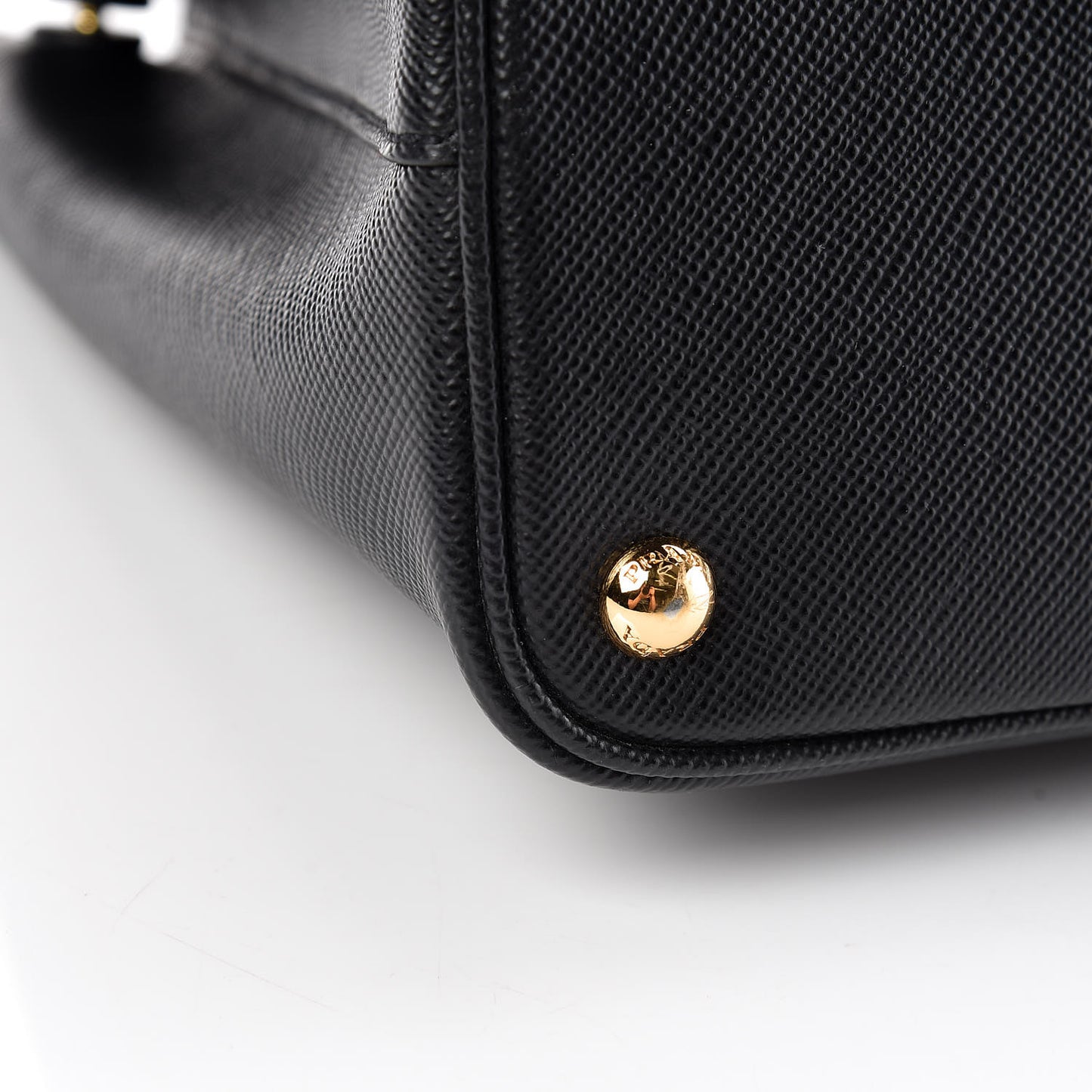 Saffiano Cuir Medium Double Bag Black Fuoco