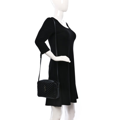 Saint Laurent Calfskin Matelasse Monogram Lou Camera Bag Black 2 of 9
