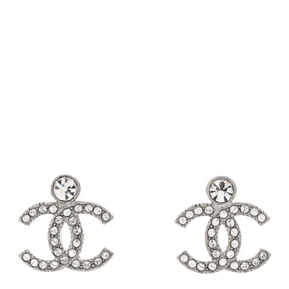 Chanel Crystal CC Earrings Silver 1 of 5