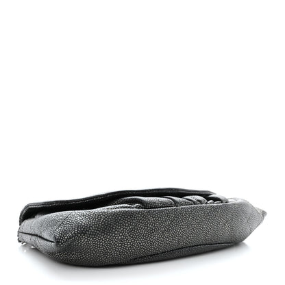 Chanel Metallic Caviar Half Moon Wallet On Chain WOC Dark Silver 4 of 12