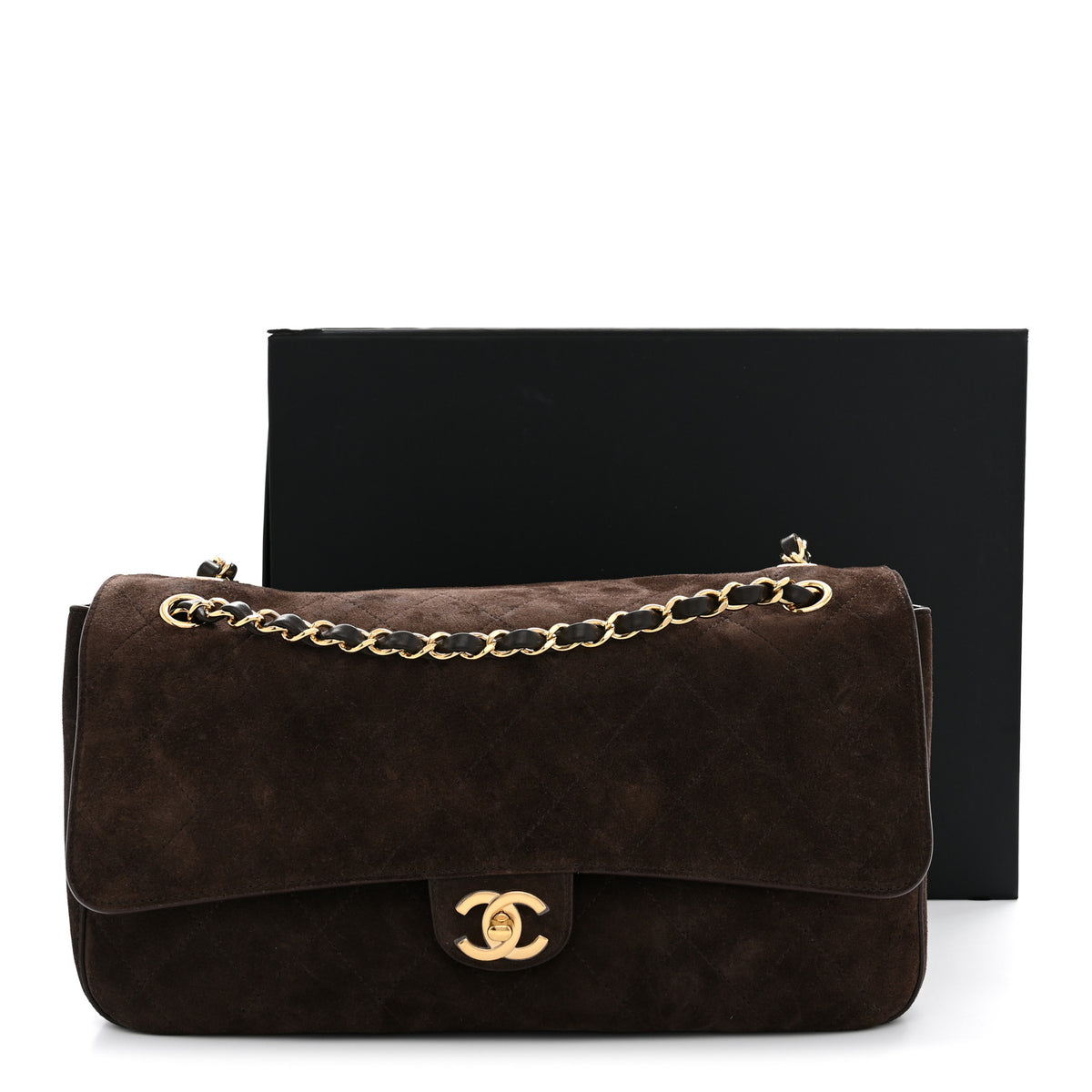 Chanel Suede Calfskin Small Souplissimo Maxi Flap Dark Brown 11 of 11