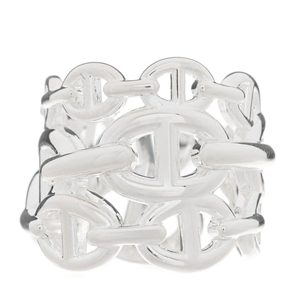 Hermes Sterling Silver GM Chaine d'Ancre Enchainee Band Ring 50 5.25 1 of 5