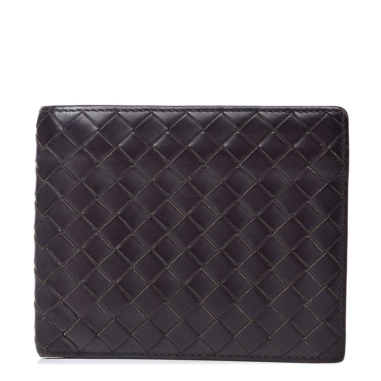 Nappa Intrecciato Bi-Fold Wallet Ebano