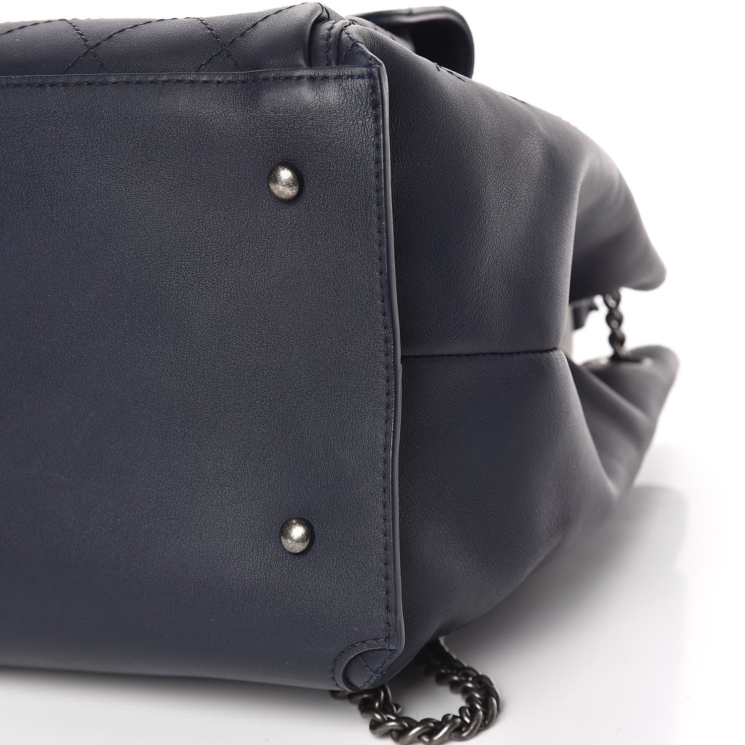 Chanel Calfskin Stitched Large Urban Luxury Drawstring Backpack Navy Blue 14 of 15