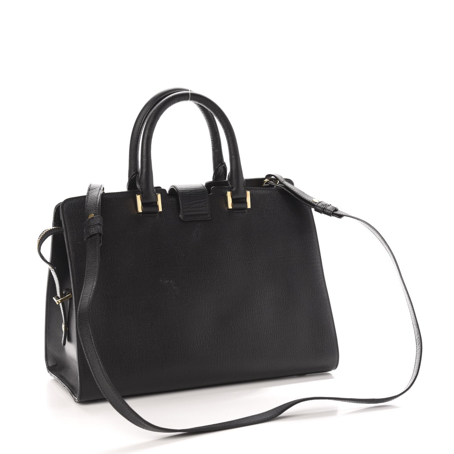 Textured Calfskin Small Classic Y Cabas Black