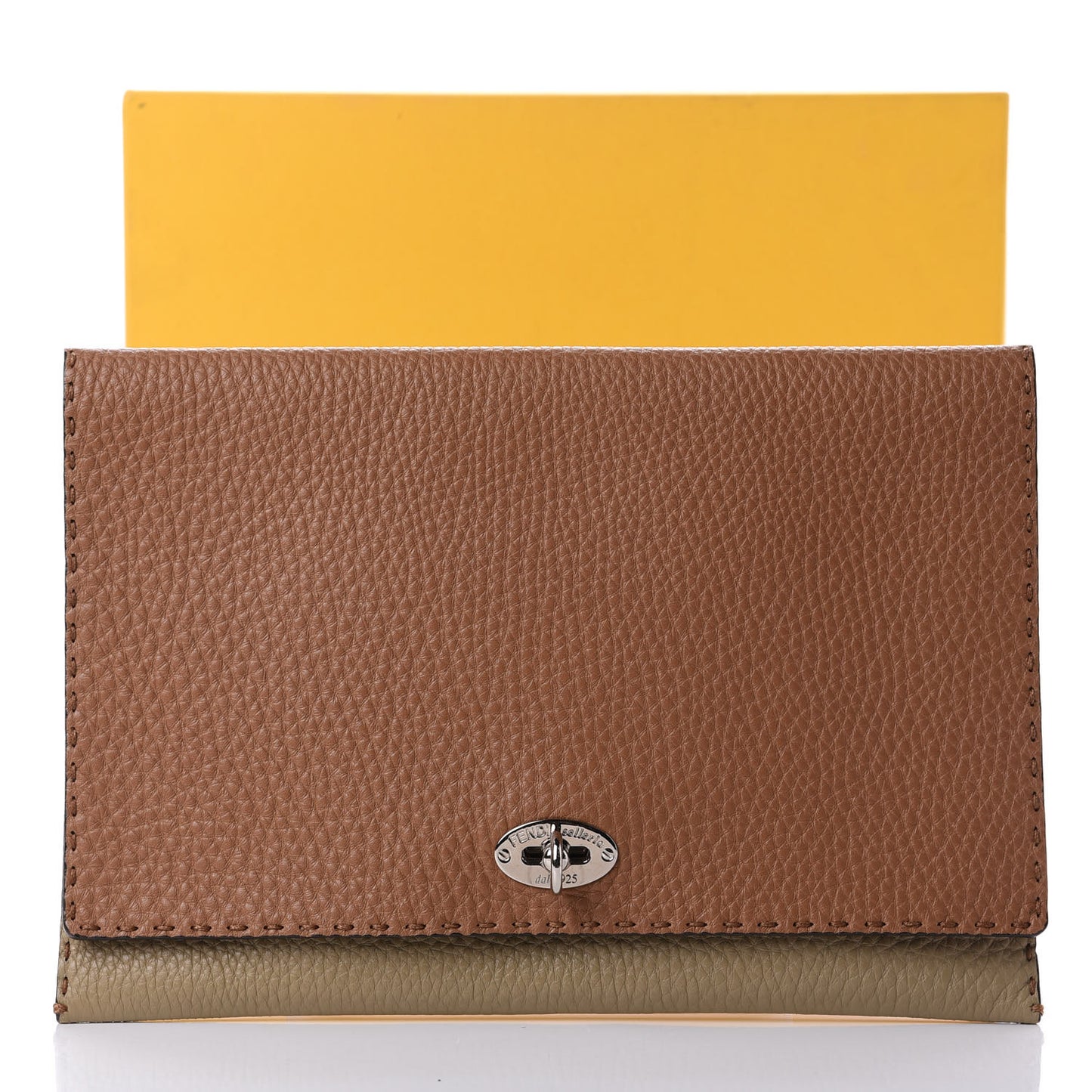 Cuoio Romano Selleria Bi-Color Clutch Mou Deserto