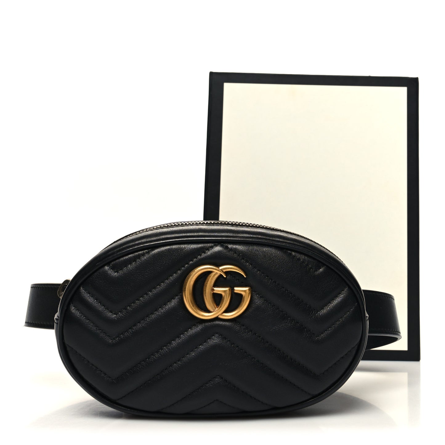 Calfskin Matelasse GG Marmont Belt Bag 85 34 Black