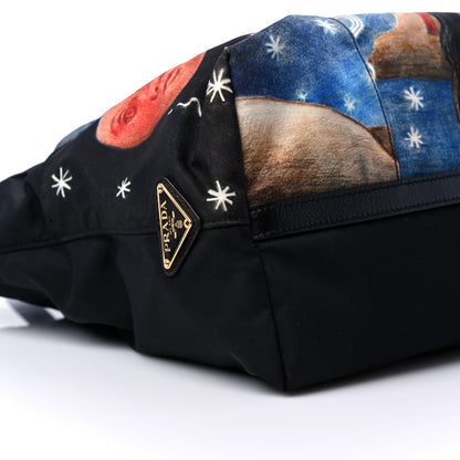 Prada Tessuto Nylon Collage Impossible True Love Printed Tote Blue 7 of 11
