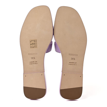 Hermes Epsom Oran Sandals 37.5 Violet Amethyste 5 of 8