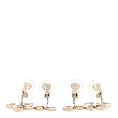 Chanel Metal Pearl CC Coco Climber Clip On Earrings Gold 3 of 5