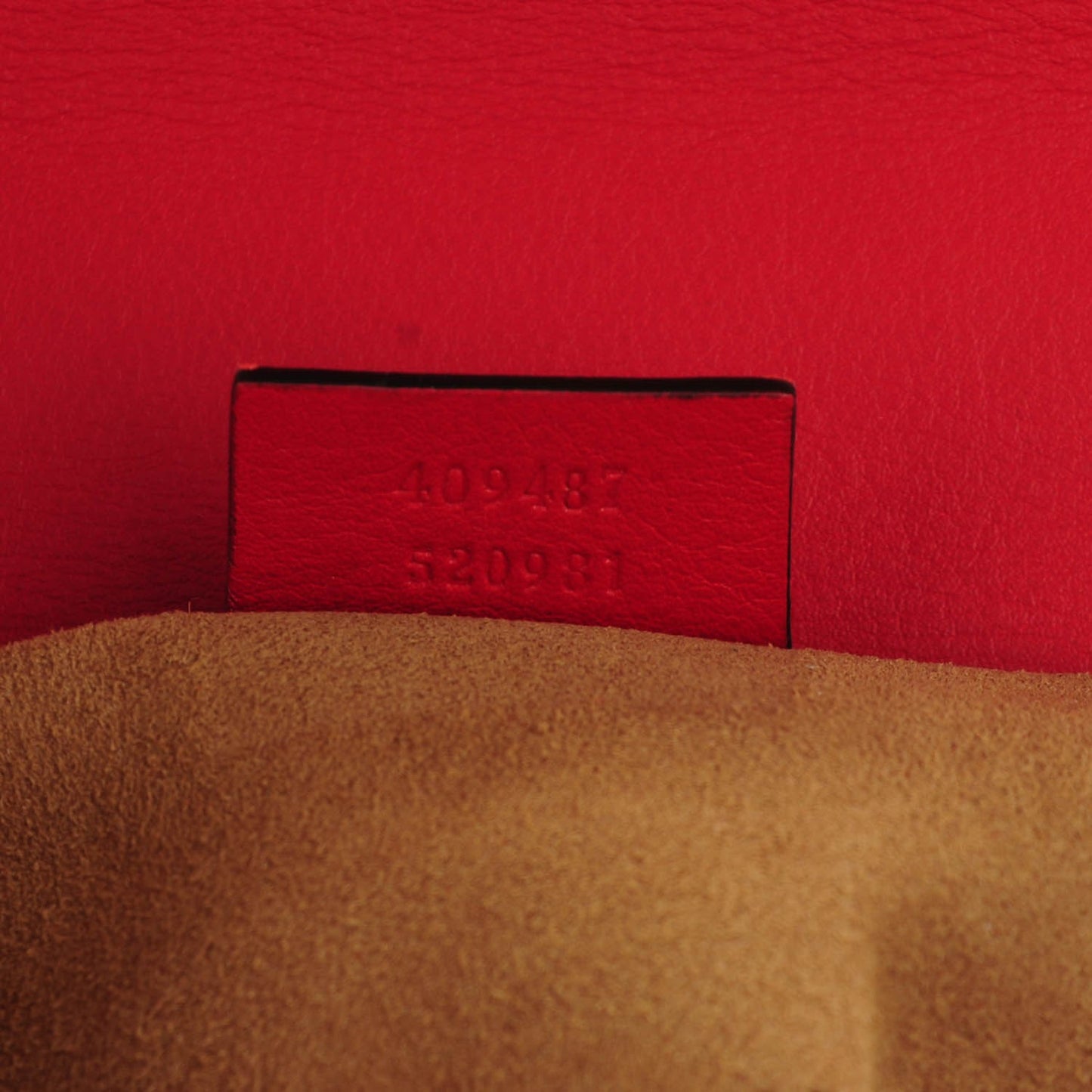 Calfskin Bee Embroidered Small Padlock Shoulder Bag Hibiscus Red