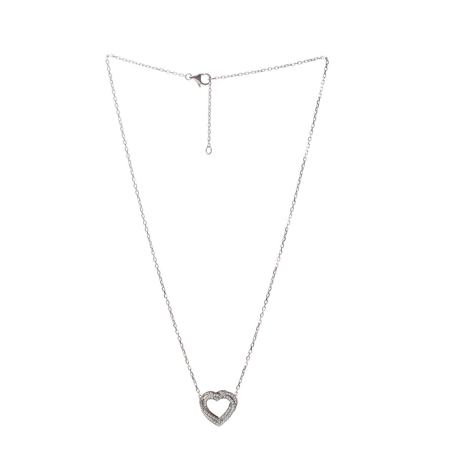 Cartier 18K Pink Yellow White Gold Diamond Trinity Heart Paved Pendant Necklace 3 of 4