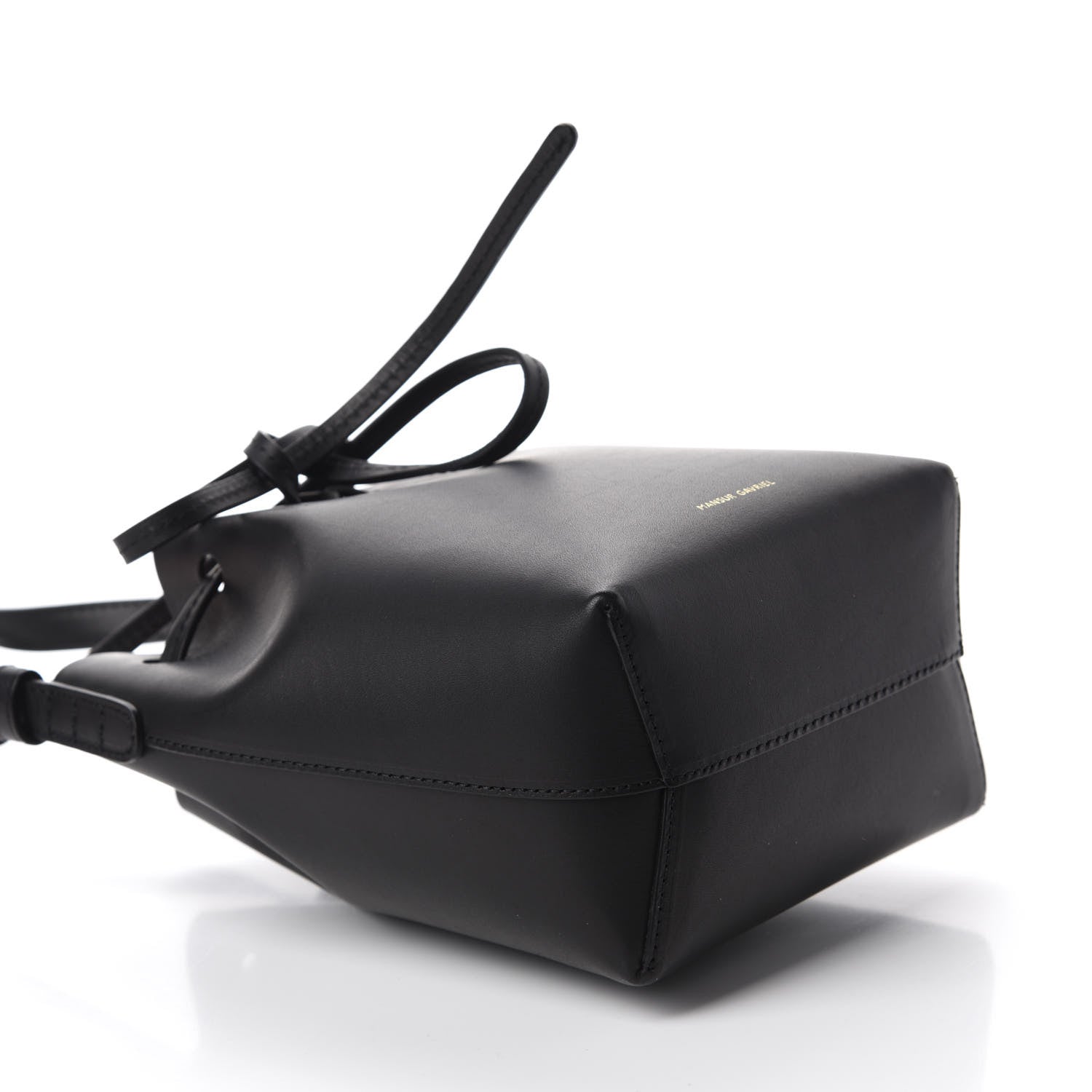 Mansur Gavriel Vegetable Tanned Calfskin Mini Mini Bucket Bag Black Ballerina 4 of 11