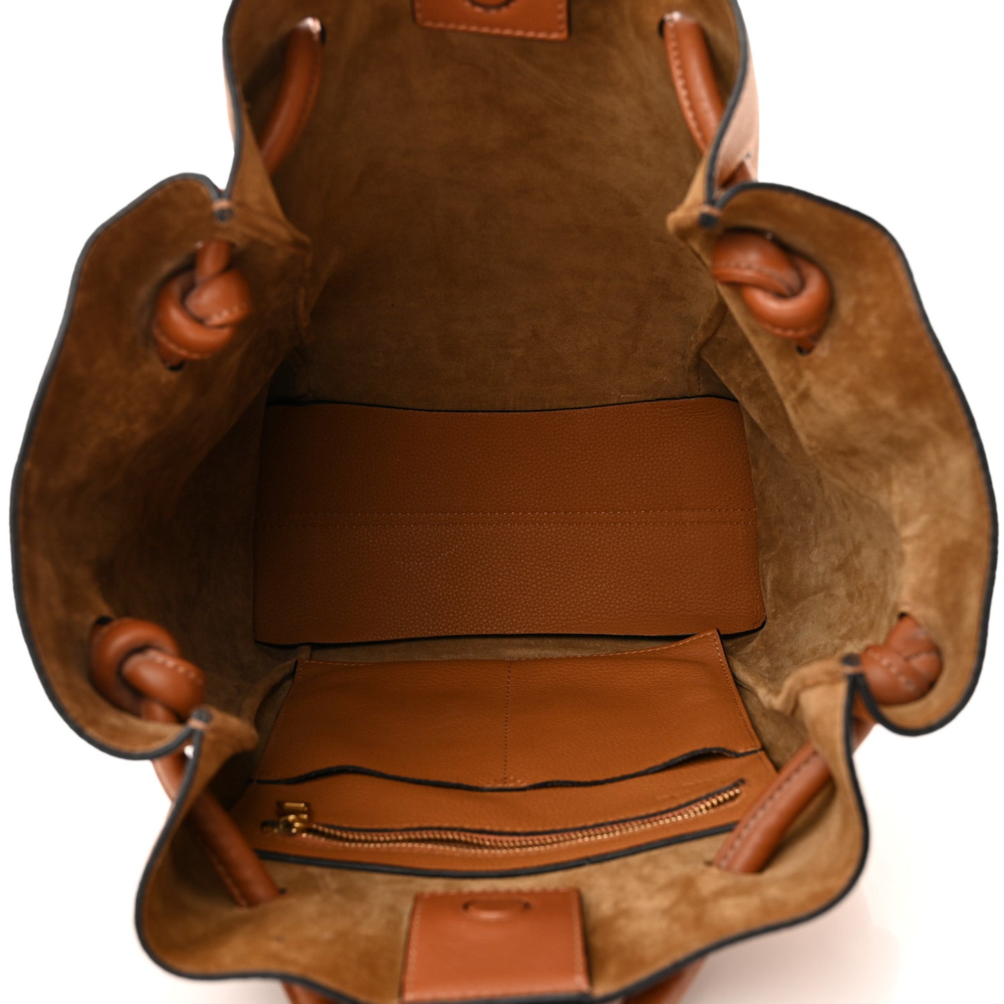 Calfskin Small Flamenco Knot Bag Caramel