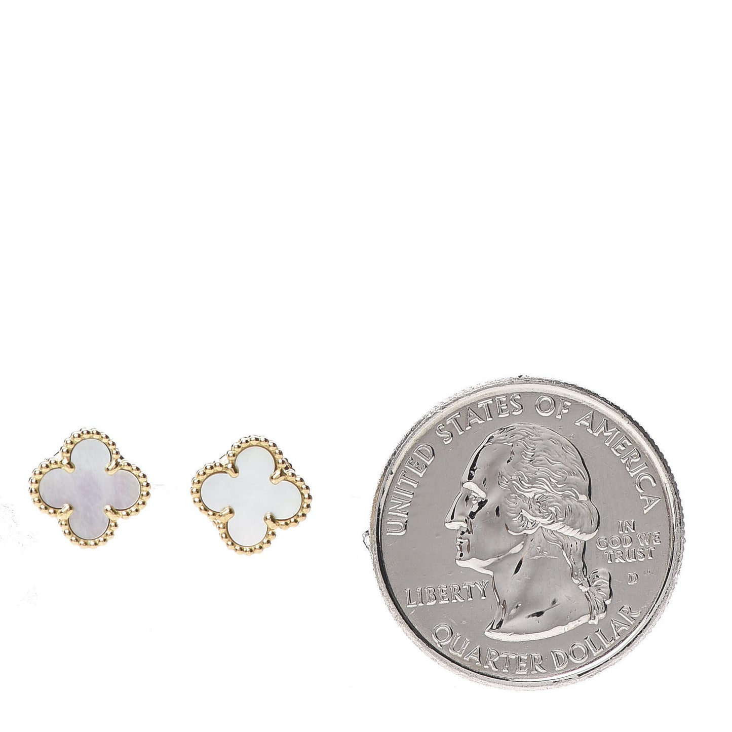 18K Yellow Gold Mother of Pearl Sweet Alhambra Earrings