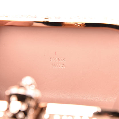 Alexander McQueen Suede Crystal Britannia Skull Box Clutch Pink 7 of 9