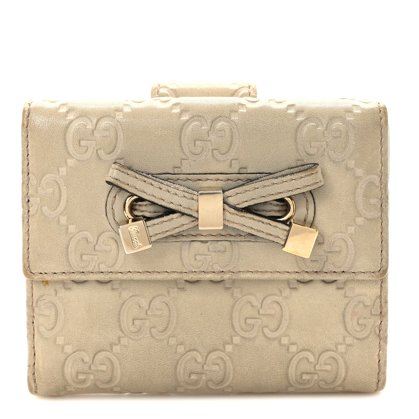 Guccissima Princy French Flap Wallet Off White