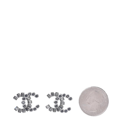 Chanel Baguette Crystal CC Earrings Silver 2 of 5