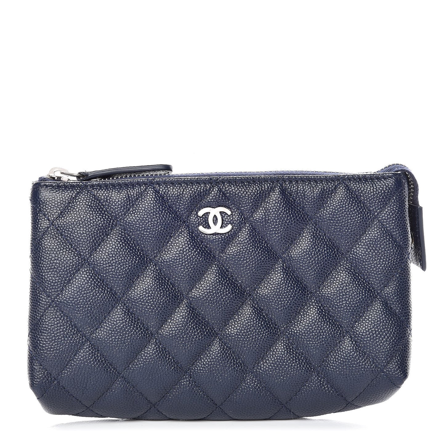 Caviar Quilted Small Pouch Navy