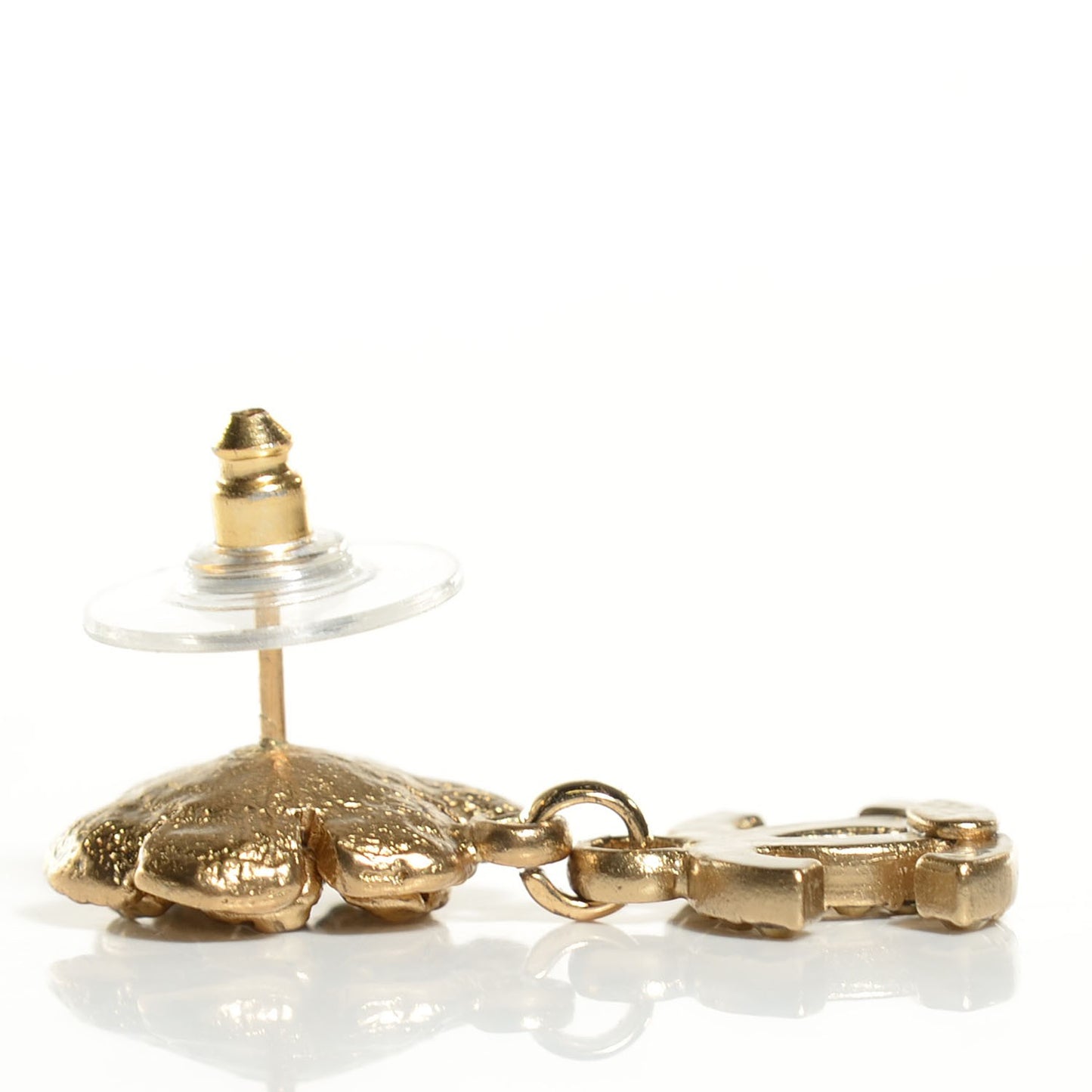 Crystal CC Camellia Drop Earrings Gold