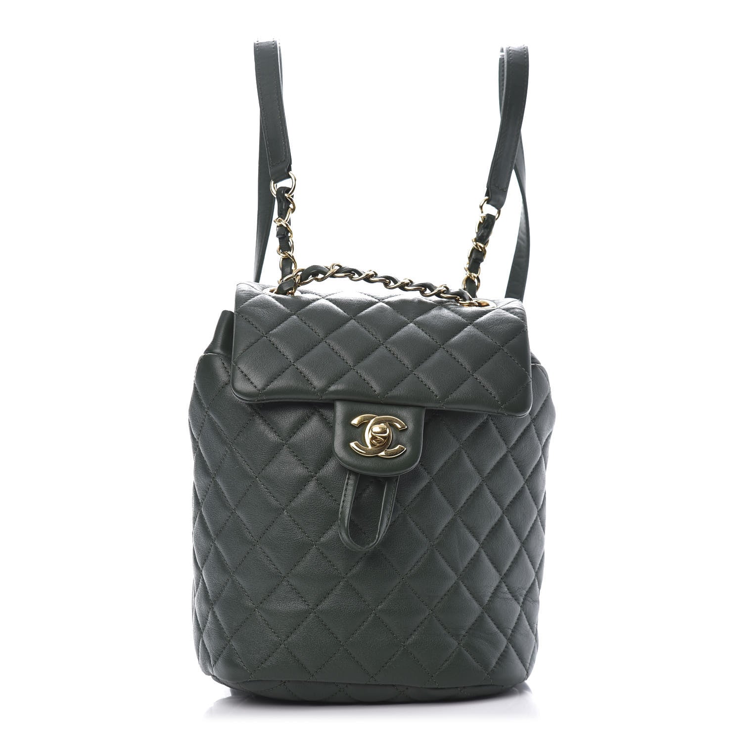 Chanel Lambskin Quilted Mini Urban Spirit Backpack Dark Green 1 of 8