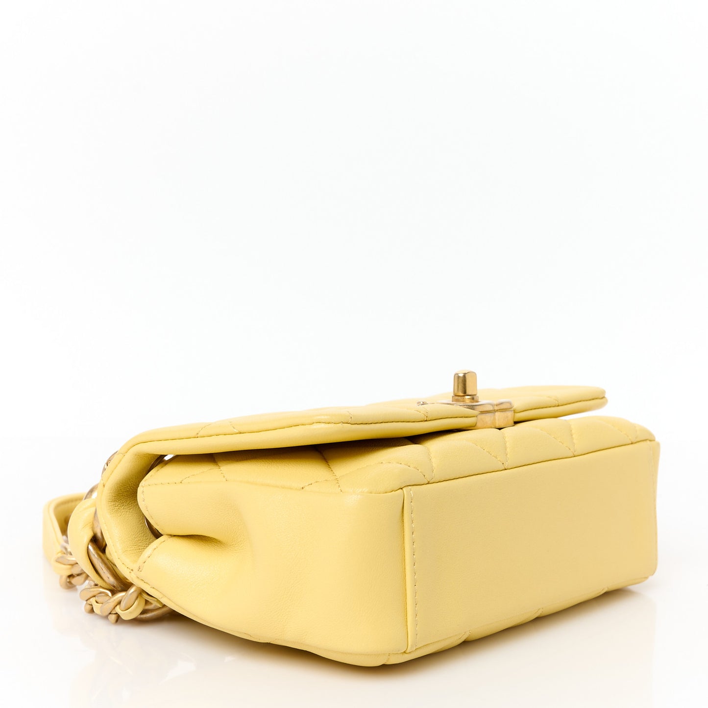 Shiny Lambskin Small Chain Is More Flap Yellow
