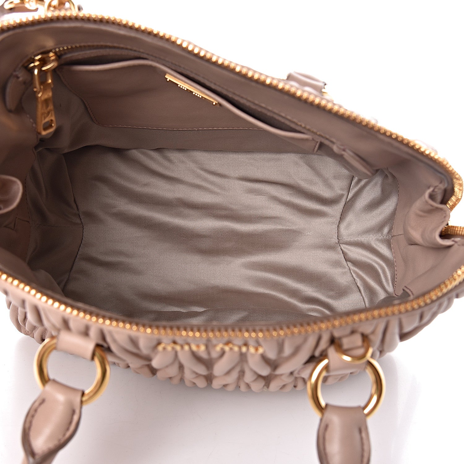 Miu Miu Nappa Matelasse Top Handle Bowler Cammeo 6 of 13