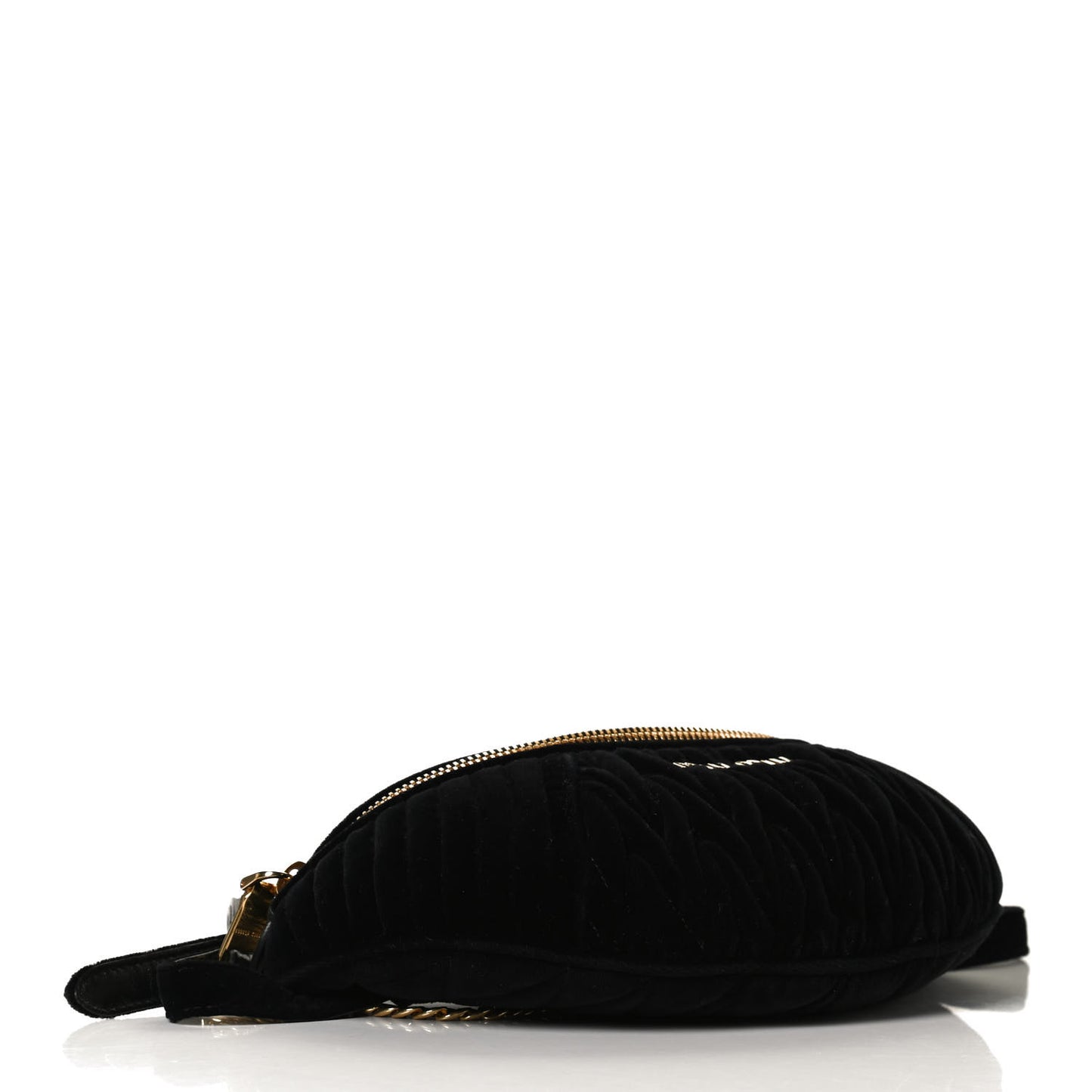 Velvet Matelasse Belt Bag Black